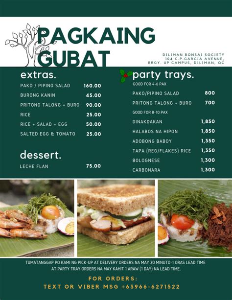 katotan sa gubat|Menu .